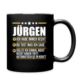 Jürgen - Tasse einfarbig - Schwarz - Rechts