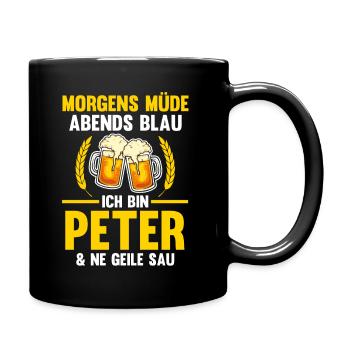 Peter - Tasse einfarbig - Schwarz - Rechts