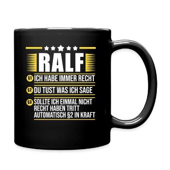 Ralf - Tasse einfarbig - Schwarz - Rechts