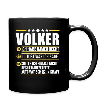 Volker - Tasse einfarbig - Schwarz - Rechts