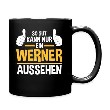 Werner - Tasse einfarbig - Schwarz - Rechts