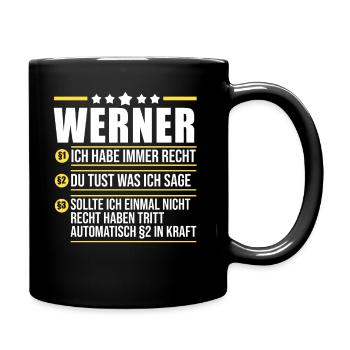 Werner - Tasse einfarbig - Schwarz - Rechts