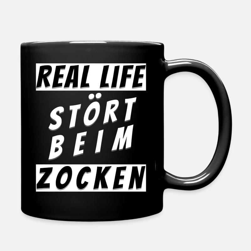 Gamer oder Zocker, Lustiger Gaming Spruch - Tasse einfarbig - Schwarz
