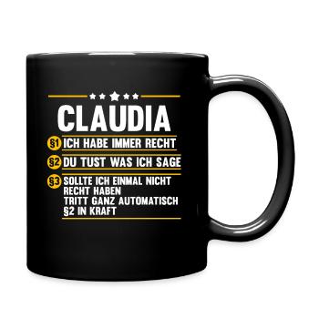Claudia - Tasse einfarbig - Schwarz - Rechts