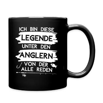 Ich bin die Angel Legende unter den Anglern Angeln - Tasse einfarbig - Schwarz - Rechts