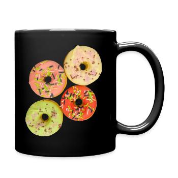 Beignets colorés - Mug uni - noir - Droite