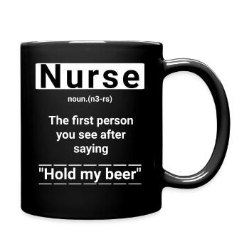 Infirmière Drôle de dicton - Mug uni - noir - Droite