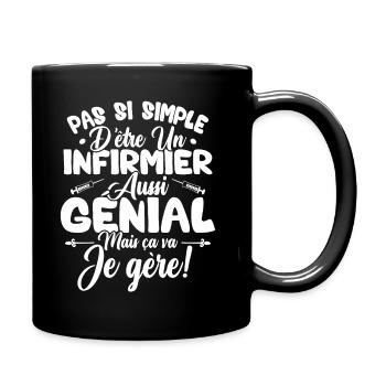 Pas facile d'être une infirmière aussi géniale - Mug uni - noir - Droite