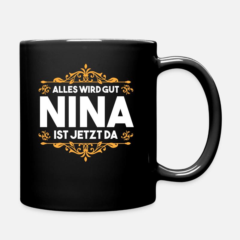 Vorname Nina - Tasse einfarbig - Schwarz