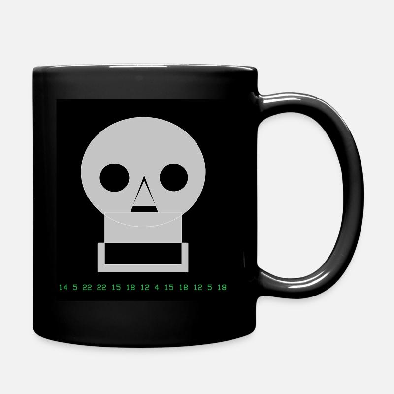 Schädel Totenkopf - Cyber Skull Hacker - Full Colour Mug - black
