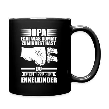 Großvater Enkelkinder Opa - Tasse einfarbig - Schwarz - Rechts