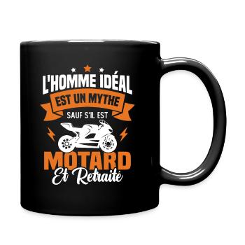 Motard Et Retraité - Mug uni - noir - Droite
