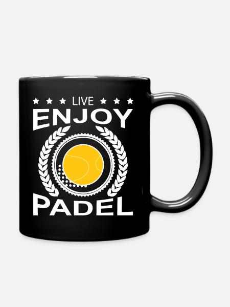 Live and enjoy padel. Funny Padel Gift - Full Colour Mug - black