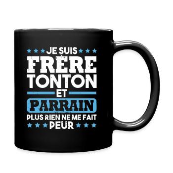 Frère tonton et Parrain - Mug uni - noir - Droite