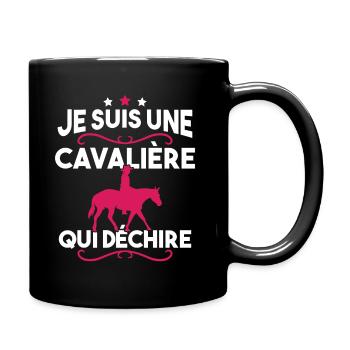 Je suis une cavalière qui déchire - Mug uni - noir - Droite