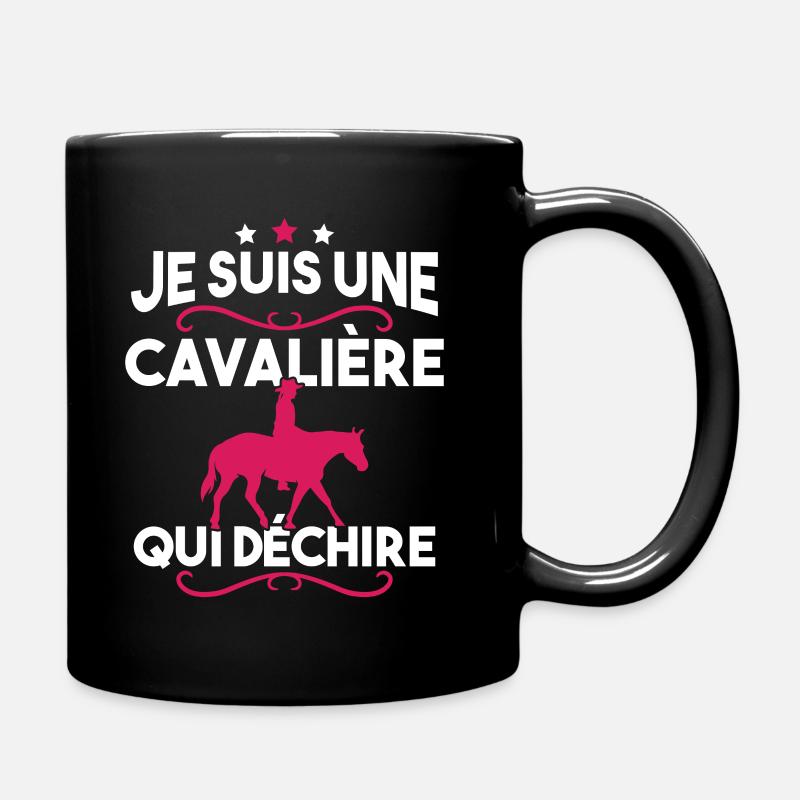 Je suis une cavalière qui déchire - Mug uni - noir