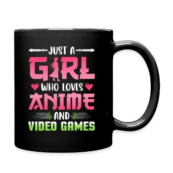 Juste une fille qui aime l’anime et les jeux vidéo - Mug uni - noir - Droite