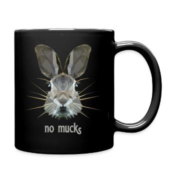 Rabbit's head as quiet as a mouse - Full Colour Mug - black - Right