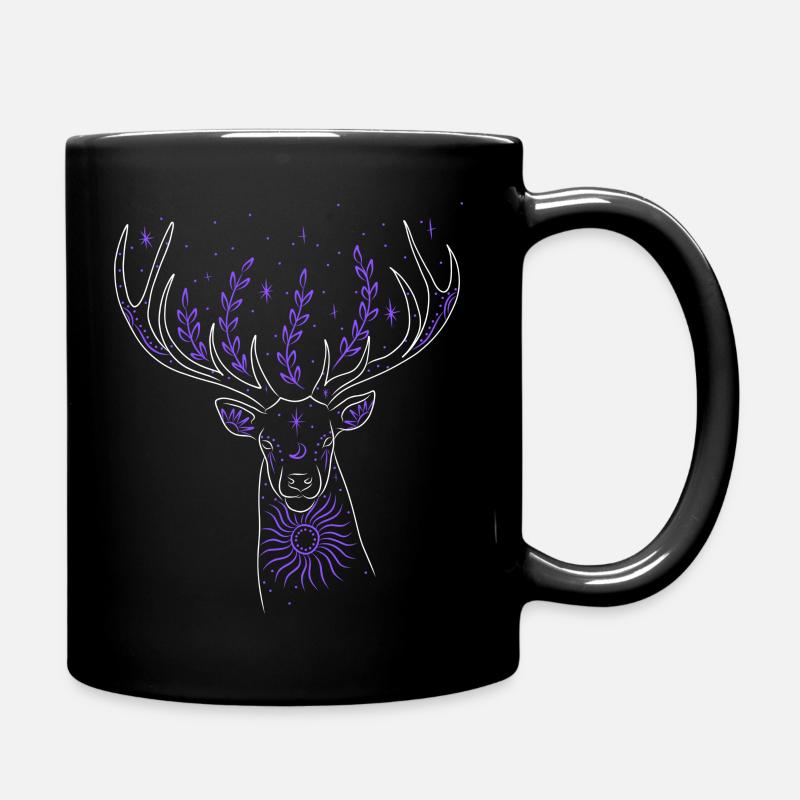 Abstrakter Hirsch - Tasse einfarbig - Schwarz