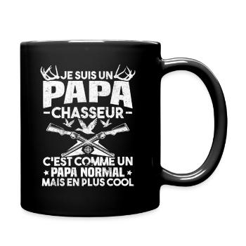 Un papa chasseur c'est comme un papa normal - Mug uni - noir - Droite