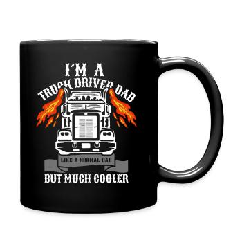 I'm a truck driver, normal dad but cooler - Full Colour Mug - black - Right