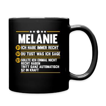 Melanie - Tasse einfarbig - Schwarz - Rechts