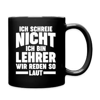 Schullehrer Lehrer - Tasse einfarbig - Schwarz - Rechts
