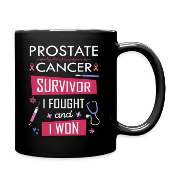 Prostate cancer survivor, I fought and I won - Full Colour Mug - black - Right