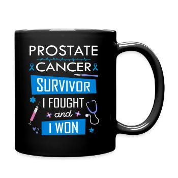 Prostate cancer survivor, I fought and I won - Full Colour Mug - black - Right