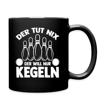 Kegel Kegler Kegelverein Kegeln - Tasse einfarbig - Schwarz - Rechts