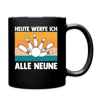 Kegel Kegler Kegelverein Kegeln - Tasse einfarbig - Schwarz - Rechts