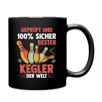 Kegel Kegler Kegelverein Kegeln - Tasse einfarbig - Schwarz - Rechts