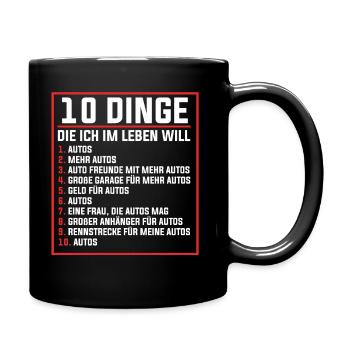 Auto Mechaniker KFZ Mechatroniker Tuner Schrauber - Tasse einfarbig - Schwarz - Rechts