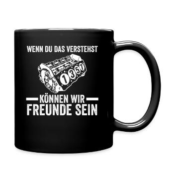 Auto Mechaniker KFZ Mechatroniker Tuner Schrauber - Tasse einfarbig - Schwarz - Rechts