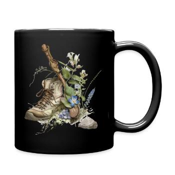 Alter Wander- und Kletterschuh - Tasse einfarbig - Schwarz - Rechts