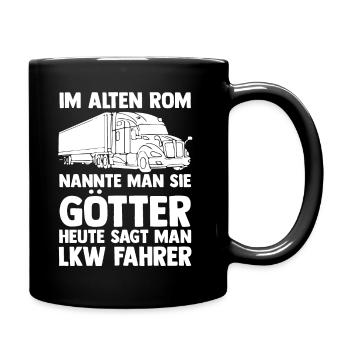 LKW Fahrer Fernfahrer Lastkraftwagen Trucker - Tasse einfarbig - Schwarz - Rechts