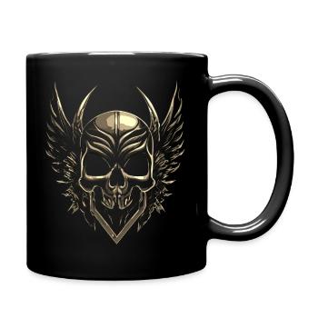 Crâne ailé - Mug uni - noir - Droite