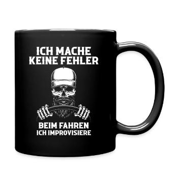 LKW Fahrer Fernfahrer Lastkraftwagen Trucker - Tasse einfarbig - Schwarz - Rechts