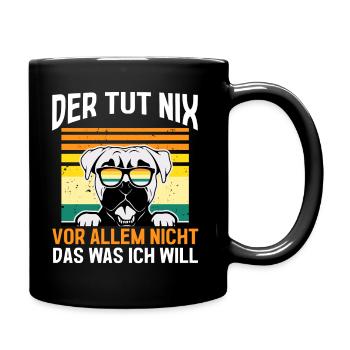 Hund Boxer - Tasse einfarbig - Schwarz - Rechts