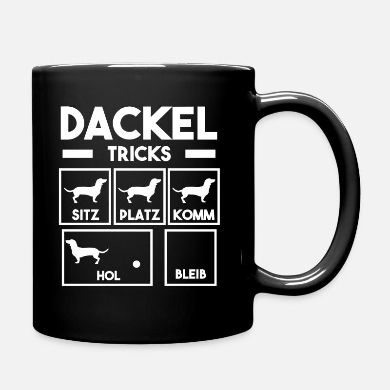 Hund Dackel - Tasse einfarbig - Schwarz