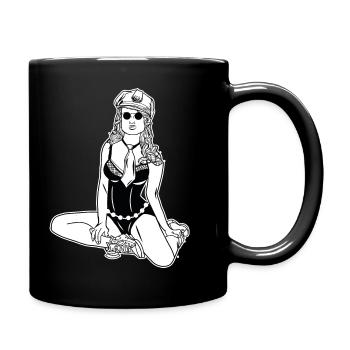 Policière // Illustration - Mug uni - noir - Droite
