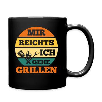 Grillparty Grillmeister Grill Grillen - Tasse einfarbig - Schwarz - Rechts