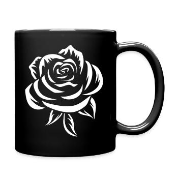 White Rose - Full Colour Mug - black - Right