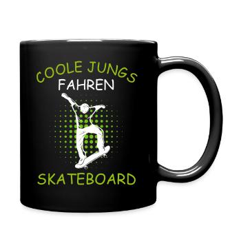 Coole Jungs fahren Skateboard - Tasse einfarbig - Schwarz - Rechts