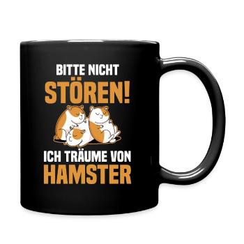 Nagetier Hamsterbesitzer Hamster - Tasse einfarbig - Schwarz - Rechts