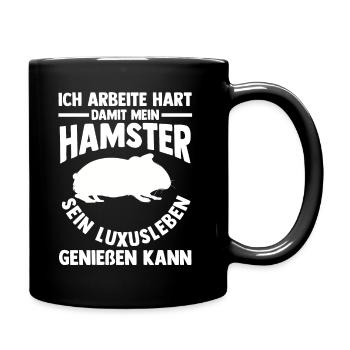 Nagetier Hamsterbesitzer Hamster - Tasse einfarbig - Schwarz - Rechts