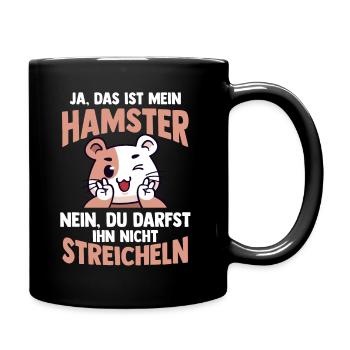 Nagetier Hamsterbesitzer Hamster - Tasse einfarbig - Schwarz - Rechts