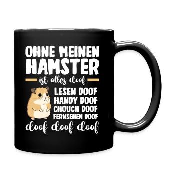Nagetier Hamsterbesitzer Hamster - Tasse einfarbig - Schwarz - Rechts