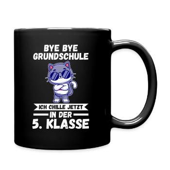 Katze Fünftklässler Fünfte Klasse - Tasse einfarbig - Schwarz - Rechts
