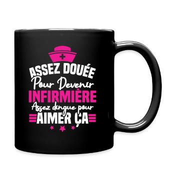 Assez douée pour devenir infirmière - Mug uni - noir - Droite